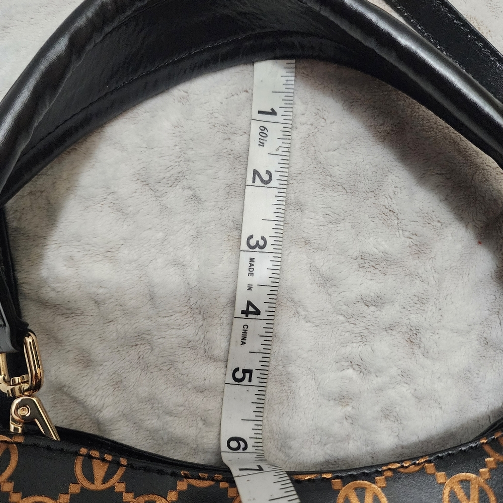 Mario Valentino Shoulder Bag Black Metallic Embossed Momogram Logo NWT - Picture 11 of 15